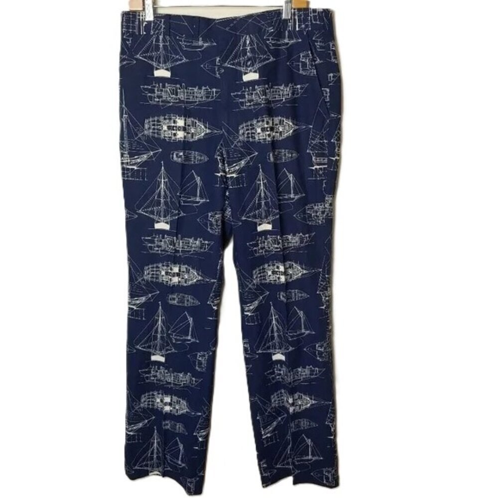 Nautical Boat Pants Novelty Print Yacht Maritime Vintage Norm‎ Thompson